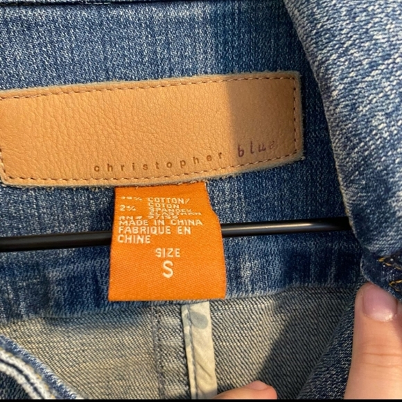 Christopher Blue Denim Jean Collared Jacket Small S - Picture 3 of 4